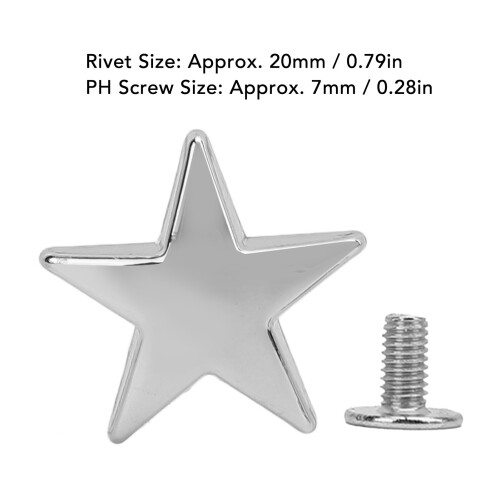 10 Stück 20 mm Sternnieten mit 7 mm PH-Schrauben, silber 1