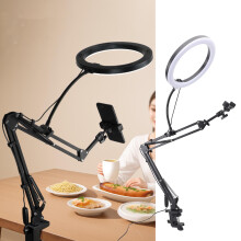 Klemm-Ringlicht mit Telefonhalter, Klemmweite 4,5 cm