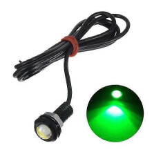 (1pcs, Green) 12V 10pcs 18mm Car Eagle Eye Light DRL LED Daytime Running Lights Backup Parking Signal Lamps