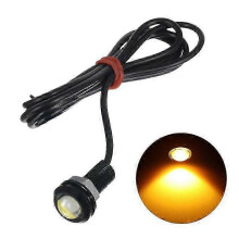 (1pcs, Yellow) 12V 10pcs 18mm Car Eagle Eye Light DRL LED Daytime Running Lights Backup Parking Signal Lamps