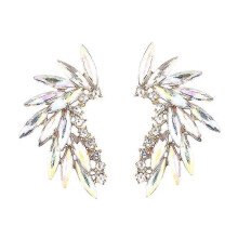 (crystal AB) Trendy Women's Stud Earrings with Colorful Wing Designs - LUBOV Acrylic & Crystal Drop Earrings in 3 Stylish Options