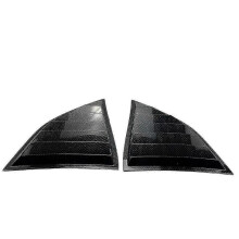 (Carbon Fiber Look) Matte Black Rear Side Window Shutter Louvers for 2008-2023 Dodge Challenger - Stylish Scoop Cover Vent Car Accessories