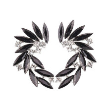 (jet) Trendy Women's Stud Earrings with Colorful Wing Designs - LUBOV Acrylic & Crystal Drop Earrings in 3 Stylish Options