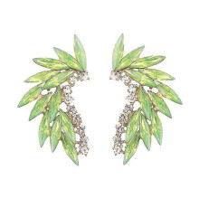 (opal green) Trendy Women's Stud Earrings with Colorful Wing Designs - LUBOV Acrylic & Crystal Drop Earrings in 3 Stylish Options