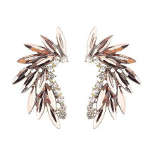 (Gold) Trendy Women's Stud Earrings with Colorful Wing Designs - LUBOV Acrylic & Crystal Drop Earrings in 3 Stylish Options