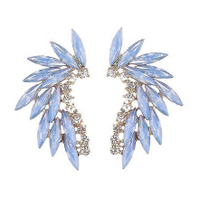 (opal blue) Trendy Women's Stud Earrings with Colorful Wing Designs - LUBOV Acrylic & Crystal Drop Earrings in 3 Stylish Options