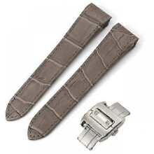 (20mm, gray) 20mm 23mm High Quality Italian Cowhide Watch Strap Black Brown Texture Leather Watchband Suitable for Cartier Santos Watch
