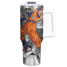 (Dragon Ball Z Goku_6105) 40 oz Tumbler with Handle Stainless Steel Insulated Cup Leak Proof Travel Coffee Mug Keep Drinks Cold Hot Print Gifts for Men Women Girl Boy