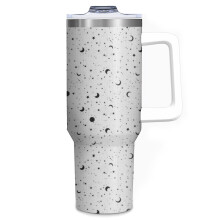 (Black Universe_9017) 40 oz Tumbler with Handle Stainless Steel Insulated Cup Leak Proof Travel Coffee Mug Keep Drinks Cold Hot Print Gifts for Men Women Girl Boy