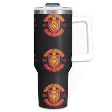 (Football Is Everything - Manchester Squad Retro_7536) 40 oz Tumbler with Handle Stainless Steel Insulated Cup Leak Proof Travel Coffee Mug Keep Drinks Cold Hot Print Gifts for Men Women Girl Boy