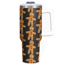 (Gingerbread Man From Shrek_3803) 40 oz Tumbler with Handle Stainless Steel Insulated Cup Leak Proof Travel Coffee Mug Keep Drinks Cold Hot Print Gifts for Men Women Girl Boy