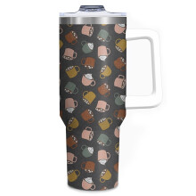 (Hot Cocoa - Hot Chocolate_7294) 40 oz Tumbler with Handle Stainless Steel Insulated Cup Leak Proof Travel Coffee Mug Keep Drinks Cold Hot Print Gifts for Men Women Girl Boy