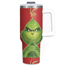 (How The Grinch Stole Christmas_1938) 40 oz Tumbler with Handle Stainless Steel Insulated Cup Leak Proof Travel Coffee Mug Keep Drinks Cold Hot Print Gifts for Men Women Girl Boy