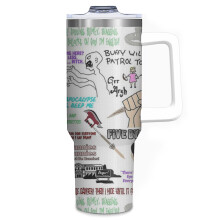 (Buffy The Vampire Slayer Collage_10526) 40 oz Tumbler with Handle Stainless Steel Insulated Cup Leak Proof Travel Coffee Mug Keep Drinks Cold Hot Print Gifts for Men Women Girl Boy