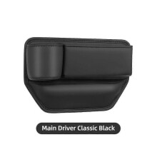 (Driver seat) Universal Car Seat Side Gap Storage Bag Organizer with Bottle Holder in PU Leather