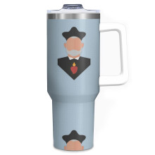 (St. Philip Neri_11103) 40 oz Tumbler with Handle Stainless Steel Insulated Cup Leak Proof Travel Coffee Mug Keep Drinks Cold Hot Print Gifts for Men Women Girl Boy