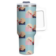 (Trixie Katya _8626) 40 oz Tumbler with Handle Stainless Steel Insulated Cup Leak Proof Travel Coffee Mug Keep Drinks Cold Hot Print Gifts for Men Women Girl Boy