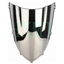 (silver) Double Bubble Windshield Screen for Kawasaki Ninja ZX10R 2004-2005 - Black Motorcycle Windscreen for Enhanced Visibility and Style