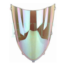 (White iridium) Double Bubble Windshield Screen for Kawasaki Ninja ZX10R 2004-2005 - Black Motorcycle Windscreen for Enhanced Visibility and Style