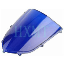 (blue) Double Bubble Windshield Screen for Kawasaki Ninja ZX10R 2004-2005 - Black Motorcycle Windscreen for Enhanced Visibility and Style