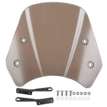 (Tea) Universal Motorcycle Windshield Deflector Screen with Mounting Bracket - Adjustable 5-7 Inch Shield for Retro Motorbike Protection