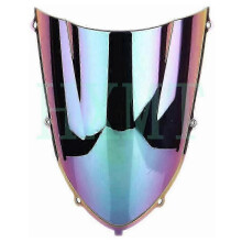 (iridium) Double Bubble Windshield Screen for Kawasaki Ninja ZX10R 2004-2005 - Black Motorcycle Windscreen for Enhanced Visibility and Style