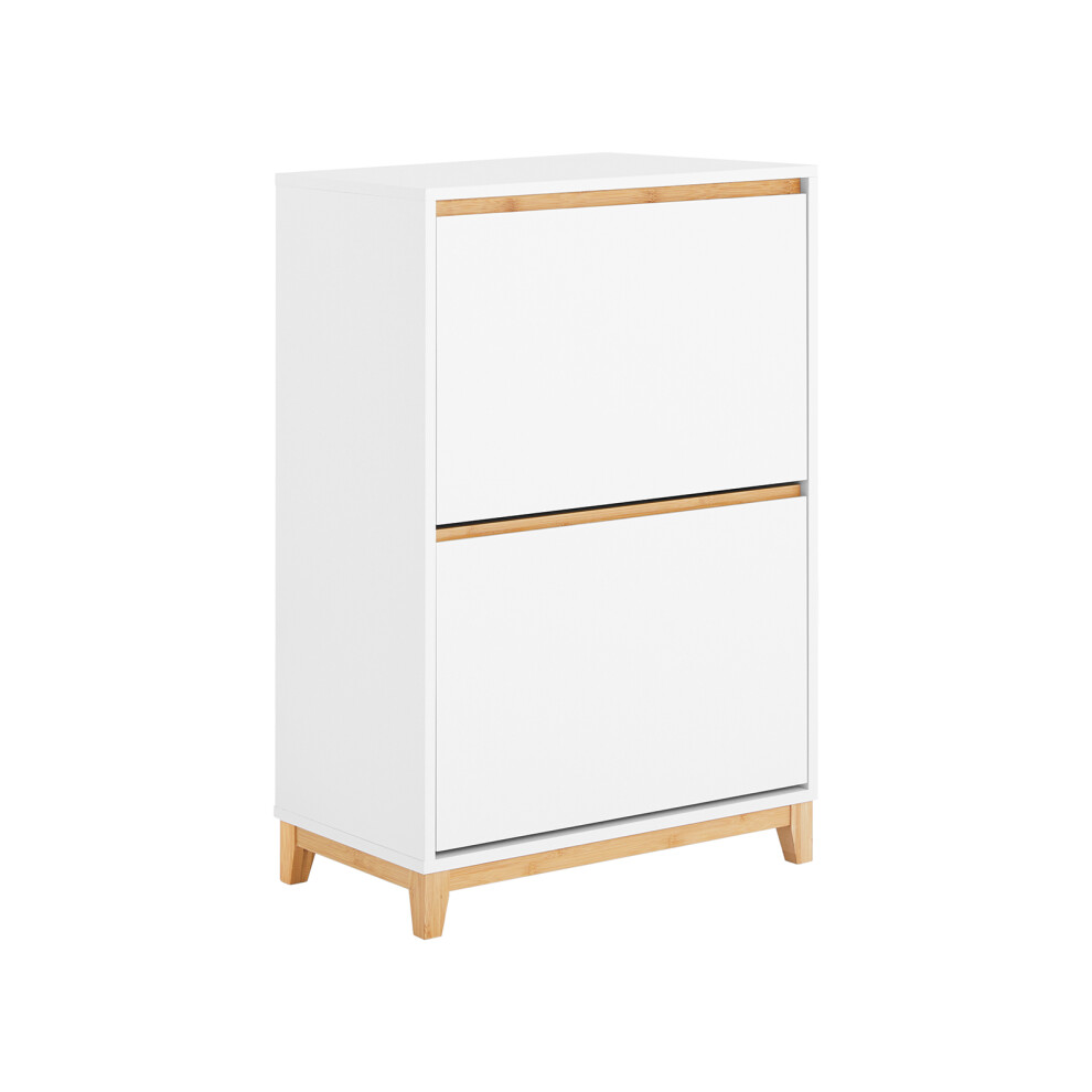 SoBuy Shoe Cabinet 2 Drawers White W60xD34xH91cm-image-OPC-PHX9BRC-NEW