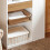 SoBuy Βιβλιοθήκη STR11-WN Λευκό-Φυσικό 72x30x110 εκ. με Συρτάρια 4