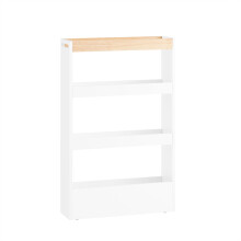 SoBuy Carrellino Salvaspazio 4 Ripiani Bianco 50x15x80 cm