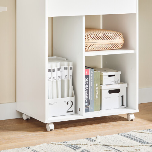 SoBuy Mobile File Cabinet Wheels White 1