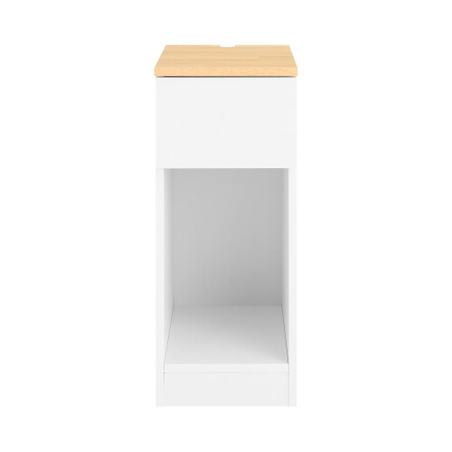SoBuy White Bedside Table with Drawer & Cable Holes