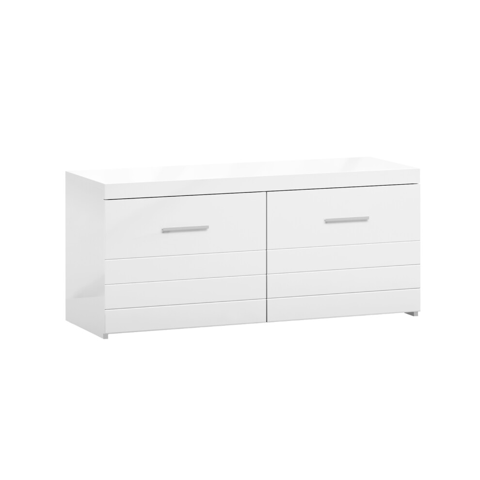 SoBuy Shoe Bench 2-Door Storage White 100cm