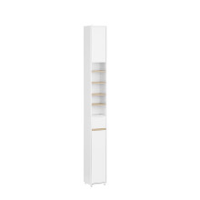 Dulap baie SoBuy, alb-natural, 20x20x180cm, 2 u...