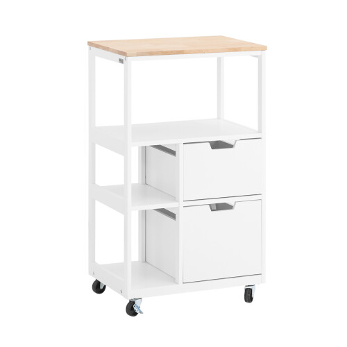 SoBuy Carrello Cucina con 2 Cassetti e 3 Ripiani