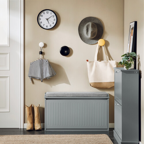 SoBuy Shoe Storage Bench with Cushion - Shoe Ra... 1