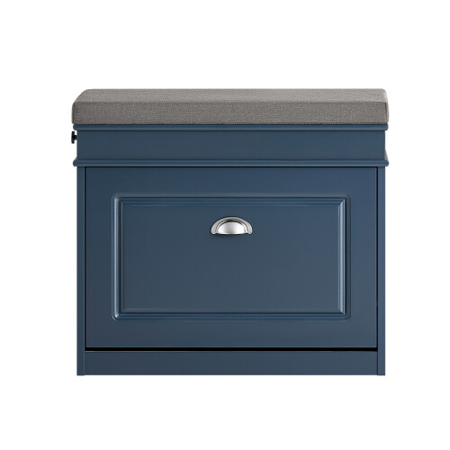 SoBuy Blue Shoe Bench with Cushion, 150kg