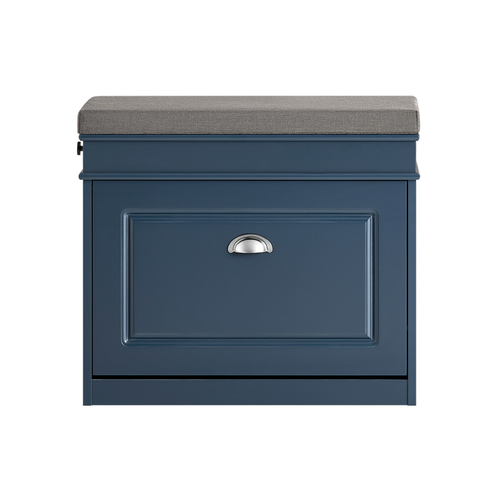 SoBuy Shoe Bench Flip-Drawer 60x24x52cm Blue