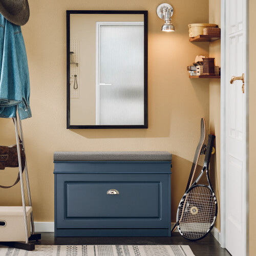 SoBuy Πάγκος Παπουτσιών Μπλε 75x24x52εκ 1