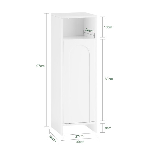 SoBuy Ντουλάπι Μπάνιου BZR161-W Λευκό 30x30x97cm 2