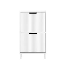 SoBuy Meuble Chaussures 2 Abattants Blanc
