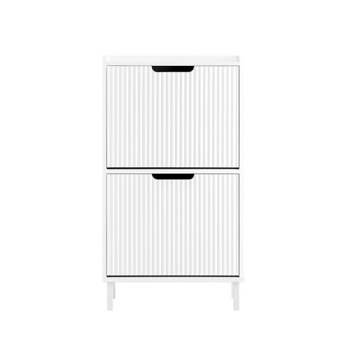 SoBuy Meuble Chaussures 2 Abattants Blanc