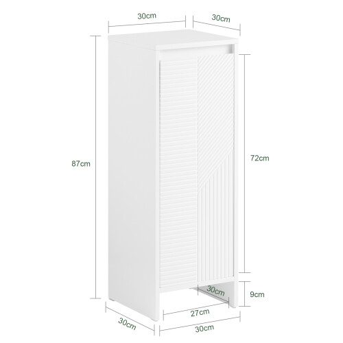 SoBuy White Laundry Storage Cabinet with Basket 2