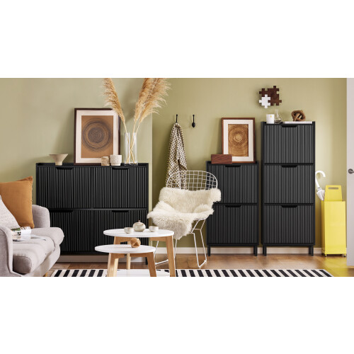 SoBuy Ντουλάπι Παπουτσιών 3 Ραφιών Μαύρο 50x19x130cm 1