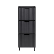 SoBuy Ντουλάπι Παπουτσιών 3 Ραφιών Μαύρο 50x19x130cm