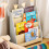 SoBuy Kids Bookcase 4-Tier Grey 61x30x70cm 9