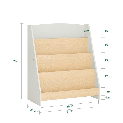 SoBuy Kids Bookcase 4-Tier Grey 61x30x70cm 2