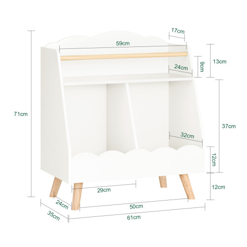 SoBuy Kids Bookcase 3-Shelf White 2
