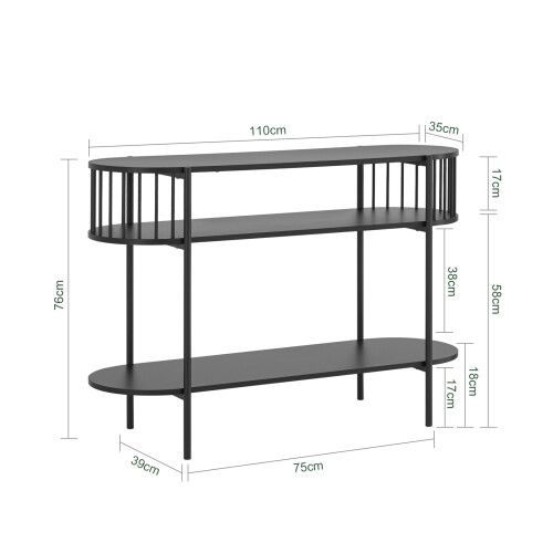 SoBuy Επίπλο Εισόδου FSB90-SCH, Μεταλλικό Μαύρο 1103976 cm 2