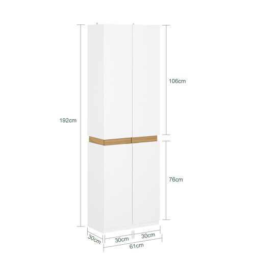 SoBuy Γωνιακό Ντουλάπι Εισόδου Λευκό 61x30x192cm 2
