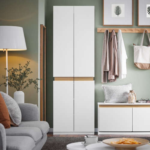 SoBuy Γωνιακό Ντουλάπι Εισόδου Λευκό 61x30x192cm 1